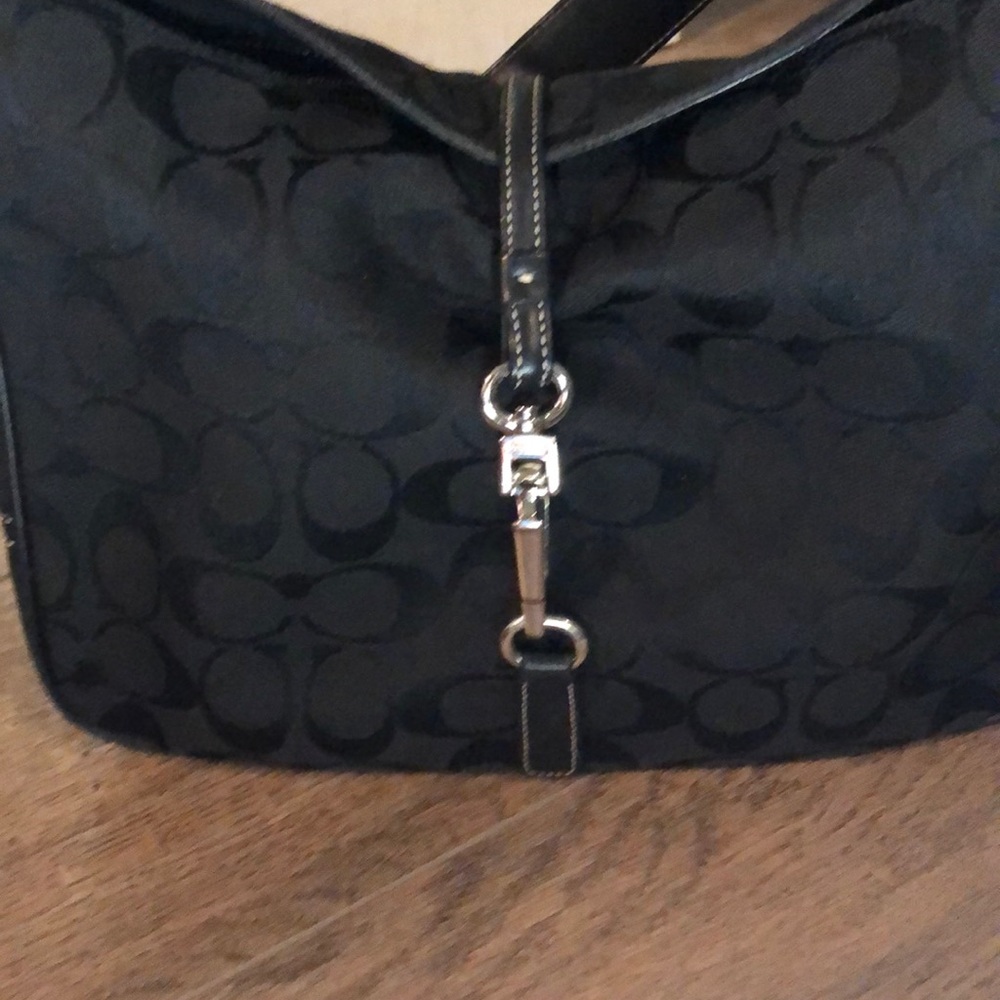 Black Coach Monogram Shoulder Bag - Picture 3 of 10